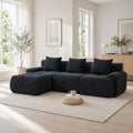 "Serene Cloud" 104.3" Modular Sectional Sofa - 4-Piece L-Shaped Tufted Set in Charcoal