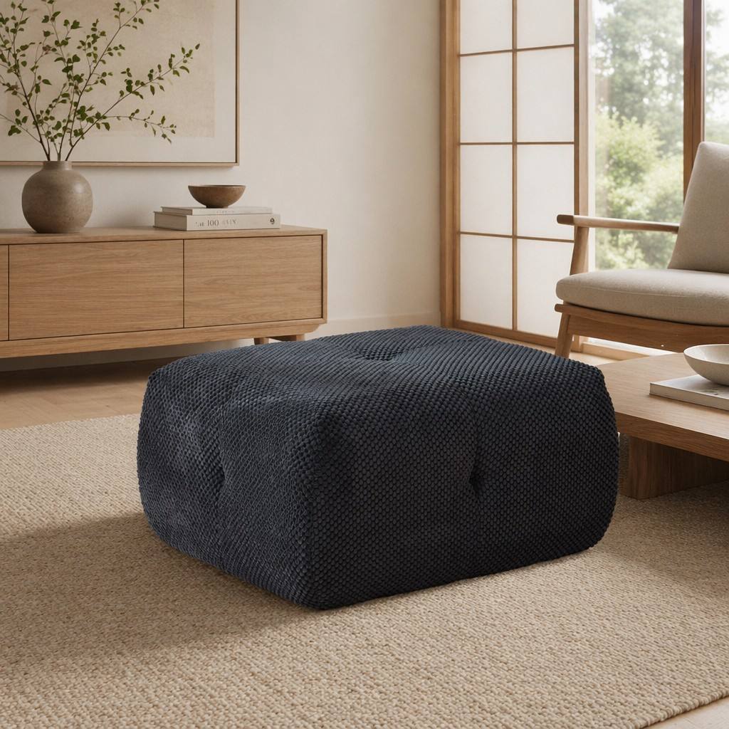 "Serene Cloud" 135.4" Modular Sectional Sofa - 6-Piece U-Shaped Tufted Set in Charcoal