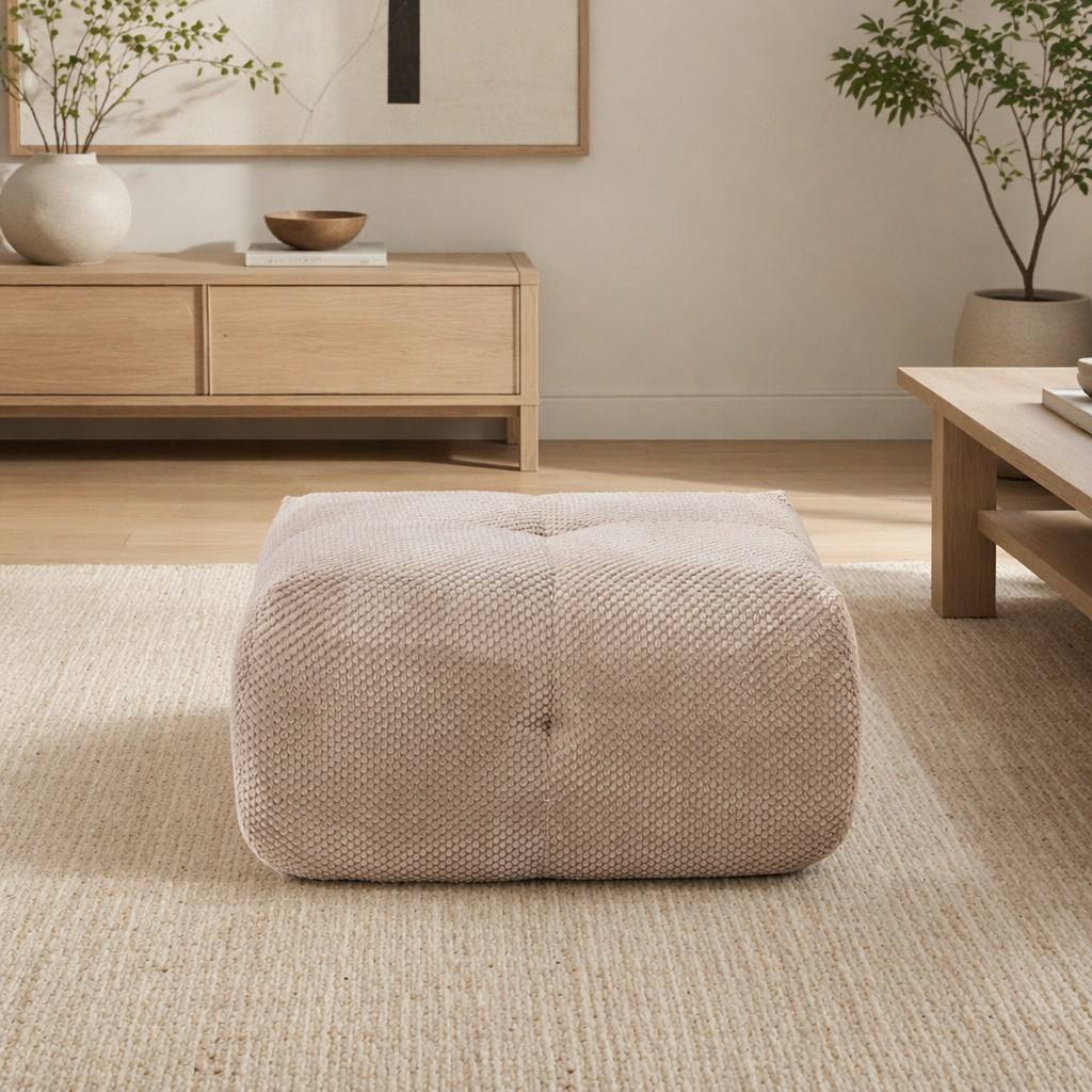 "Serene Cloud" 135.4" Modular Sectional Sofa - 6-Piece U-Shaped Tufted Set in Taupe