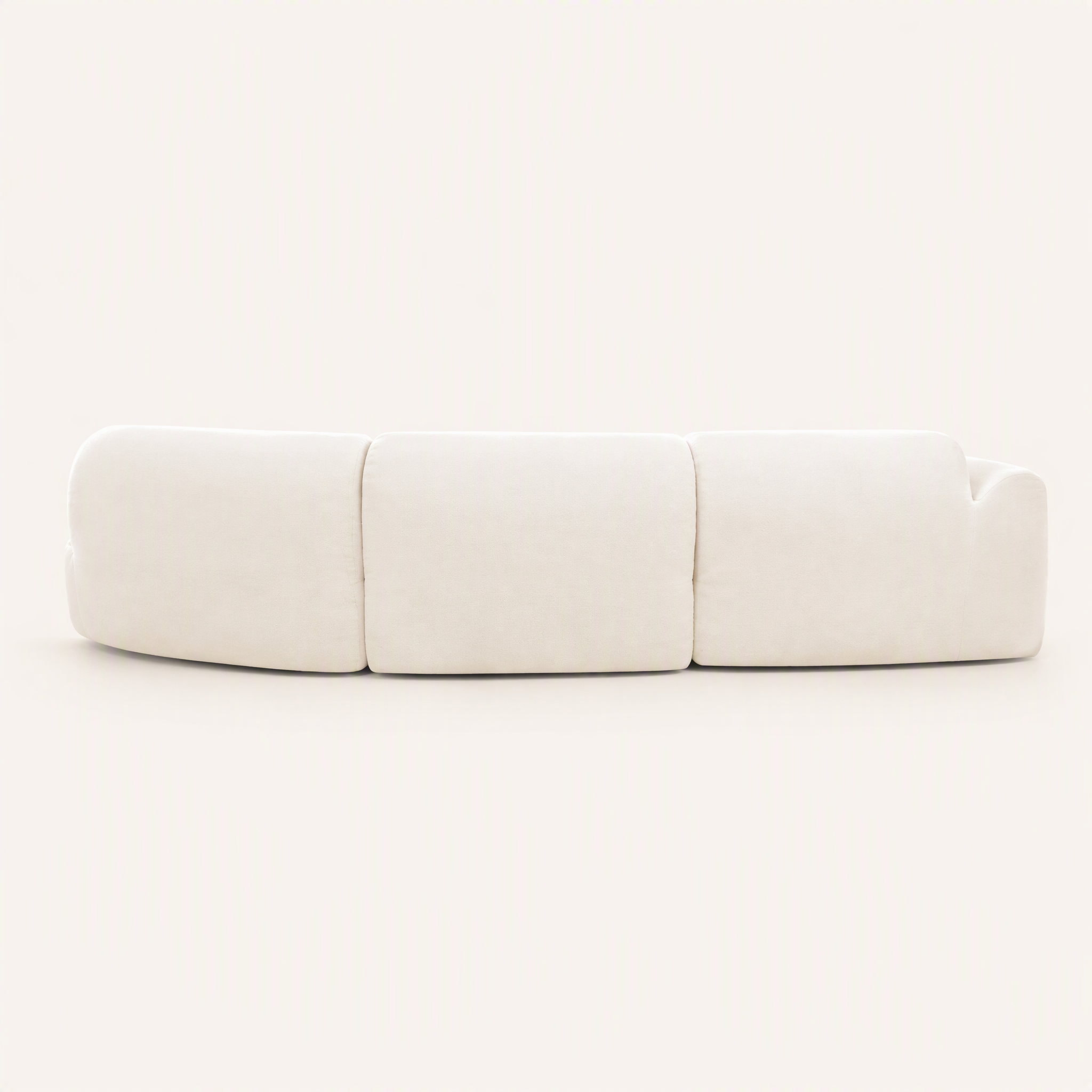 'Ethereal Curve' 140' Modern Curved Sectional Sofa - 3-Piece Frameless Set with Chaise Lounge in Beige