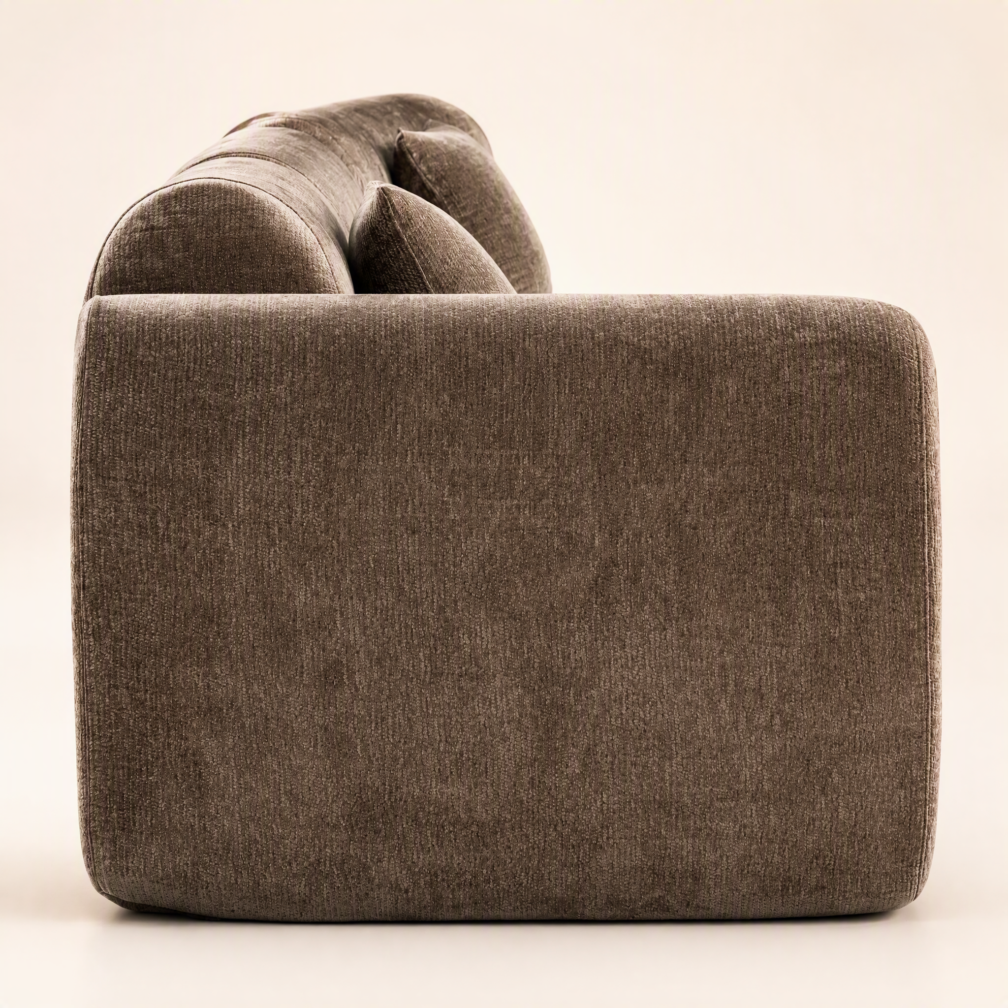 'Ethereal Curve' 140' Modern Curved Sectional Sofa - 3-Piece Frameless Sponge Set in Brown